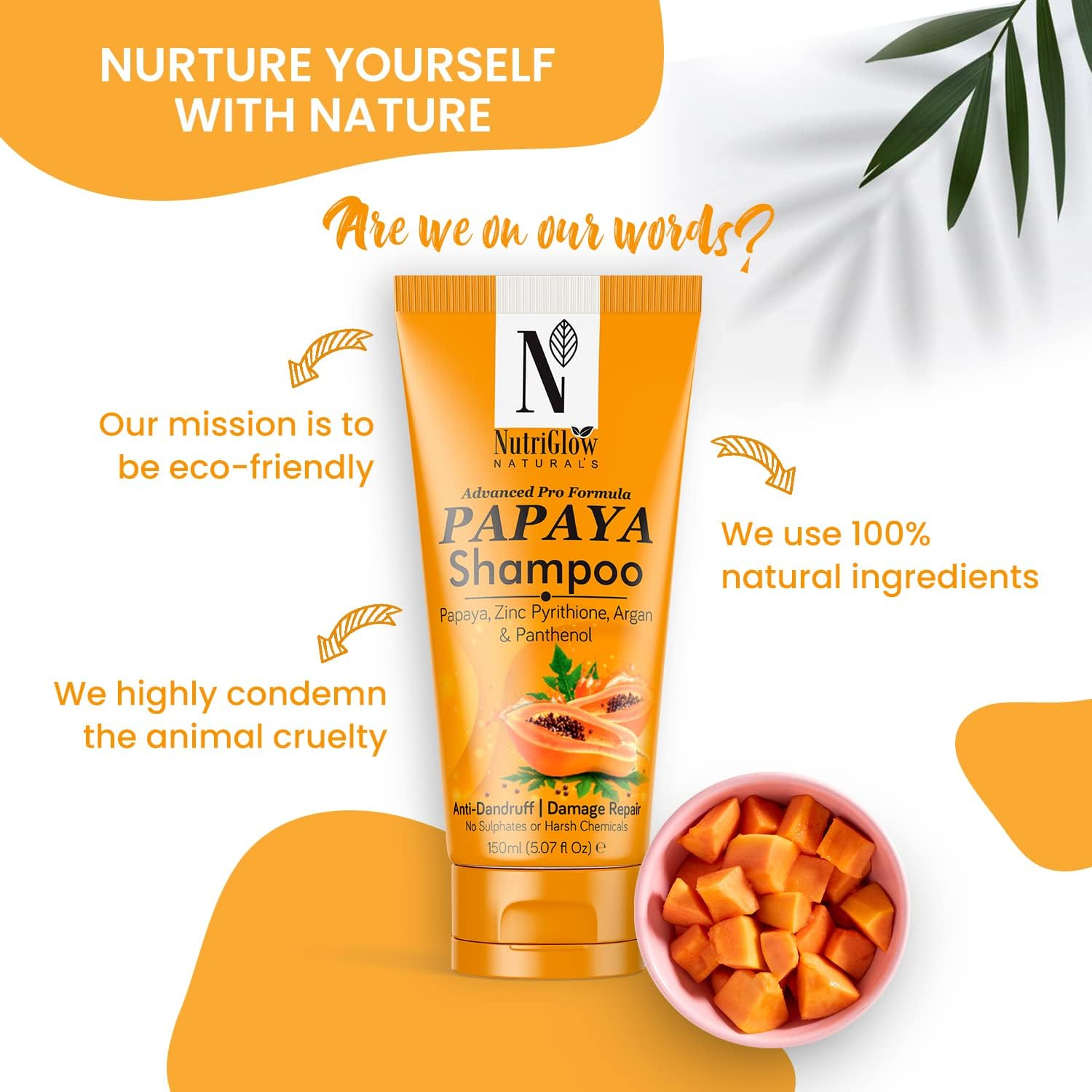 Nutriglow Natural'S Advanced Pro Formula Papaya Shampoo for Hairfall Control, Thinning All Hair Type (150 Ml) image number 1