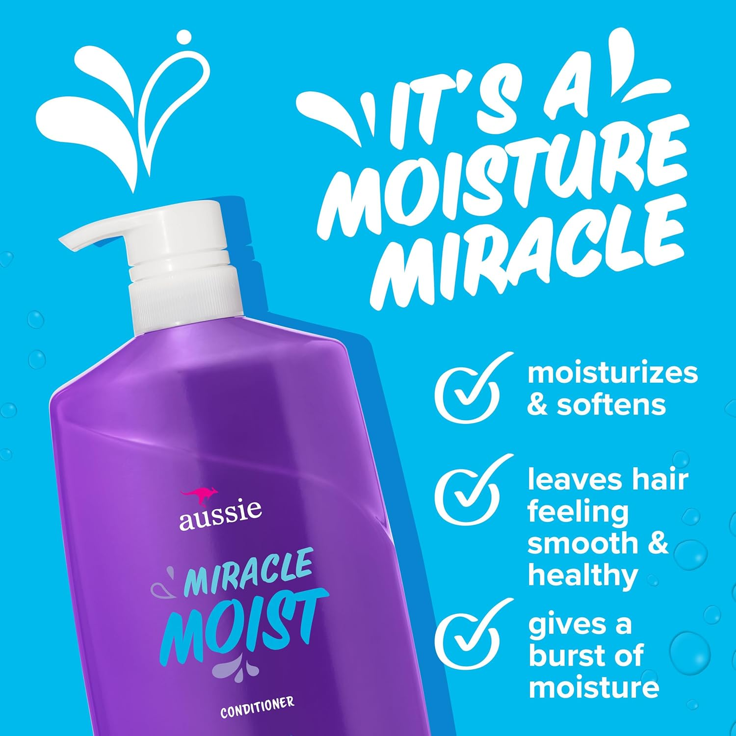Aussie Miracle Moist with Avocado & Jojoba Oil, Paraben Free Conditioner, 26.2 Fl Oz image number 5