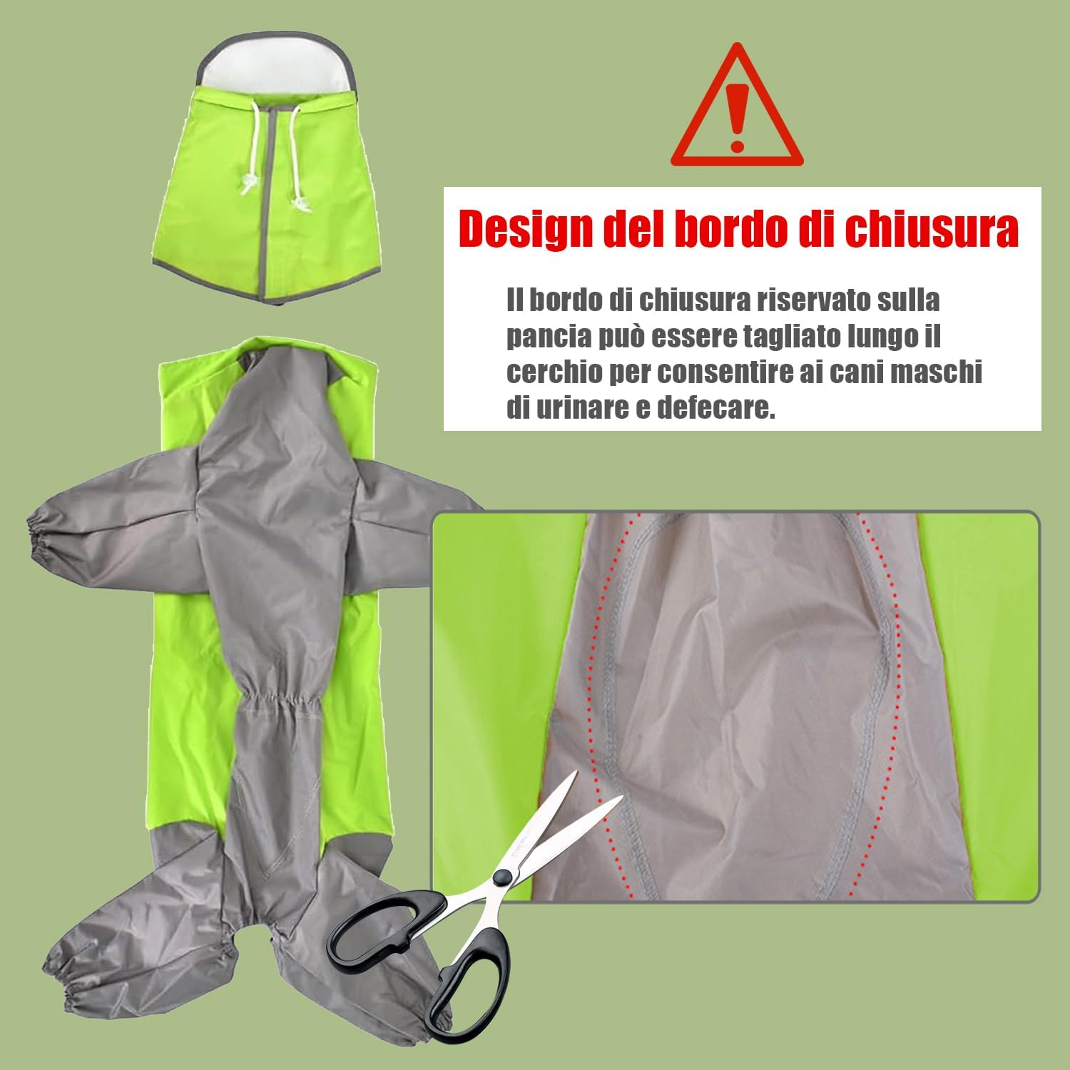 Norhogo Dog Clothes, Waterproof Dog Coat with Hood, Adjustable Waterproof Poncho, Lightweight, Quick-Drying Rain Jacket, Pet Accessories for Dogs, Medium/Large Size (26, Green) image number 1