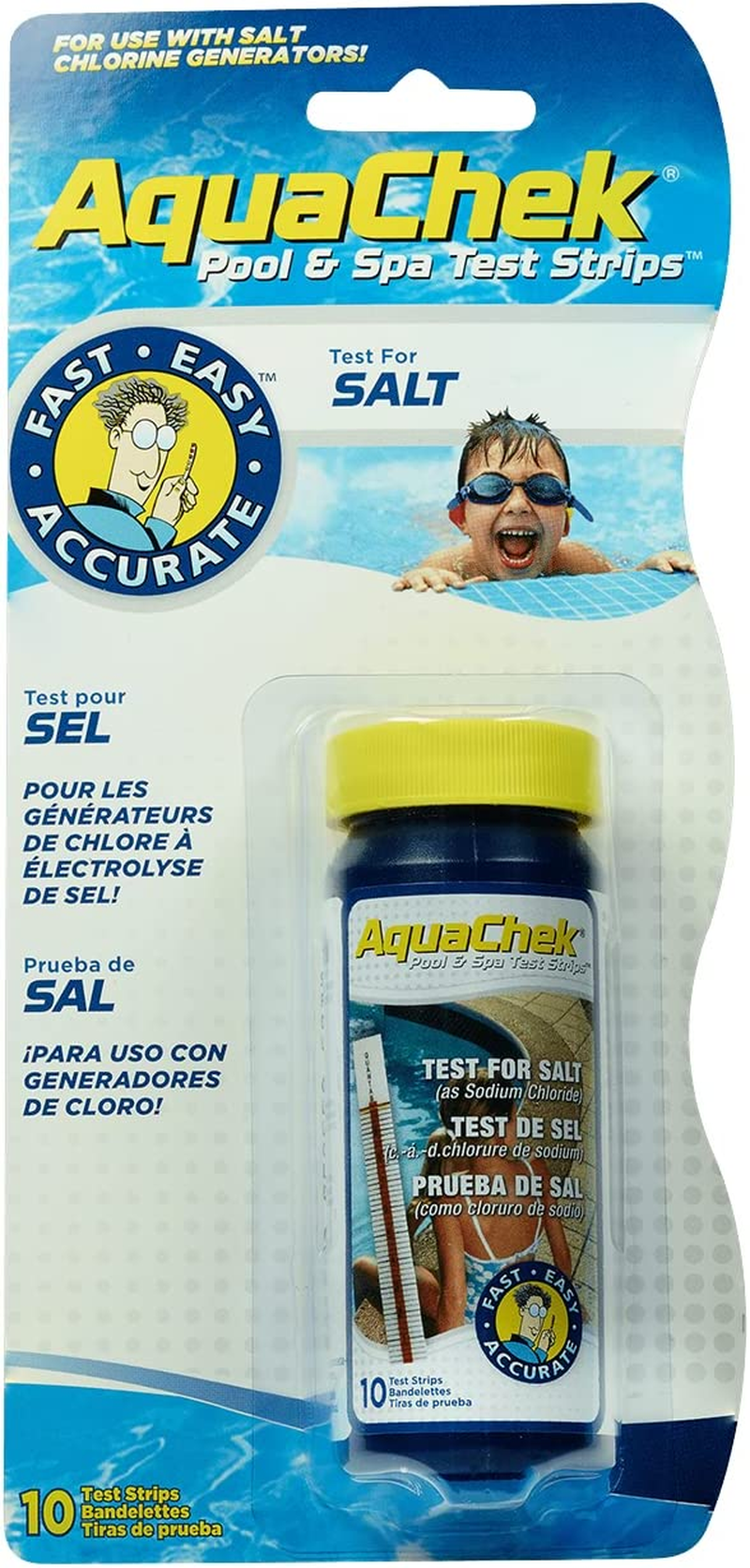Aquachek Salt Test Strip Titrators for Pools - Salt Water Pool Test Strips for Sodium Chloride - Quick and Accurate Results - Professional Water Quality Testing Kit (10 Strips) image number 4