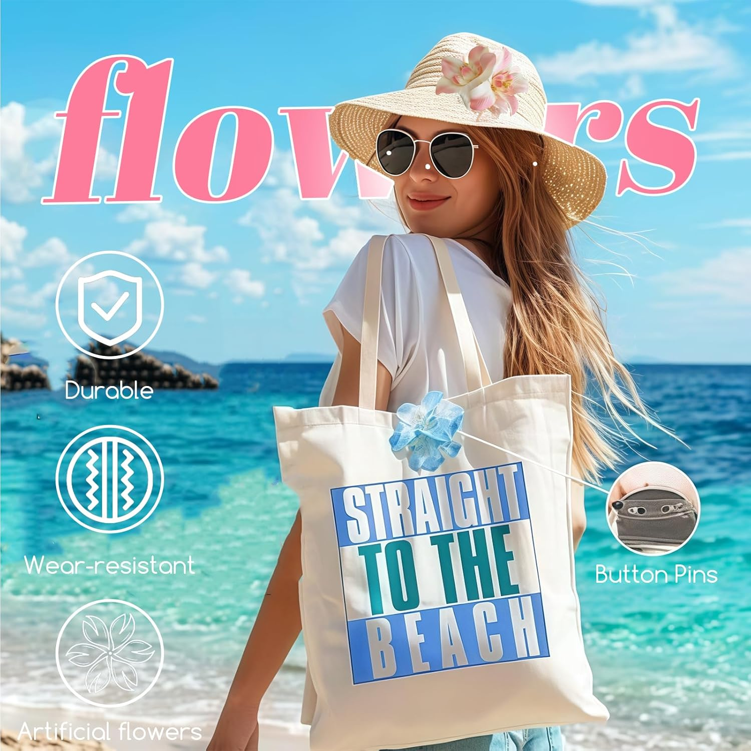 Yamobi Pack of 4 Hair Clips with Hawaiian Flowers, Flower Hair Clips, Hair Pin with Butterfly Orchid for Beach, Party, Suitable for Women and Girls image number 2