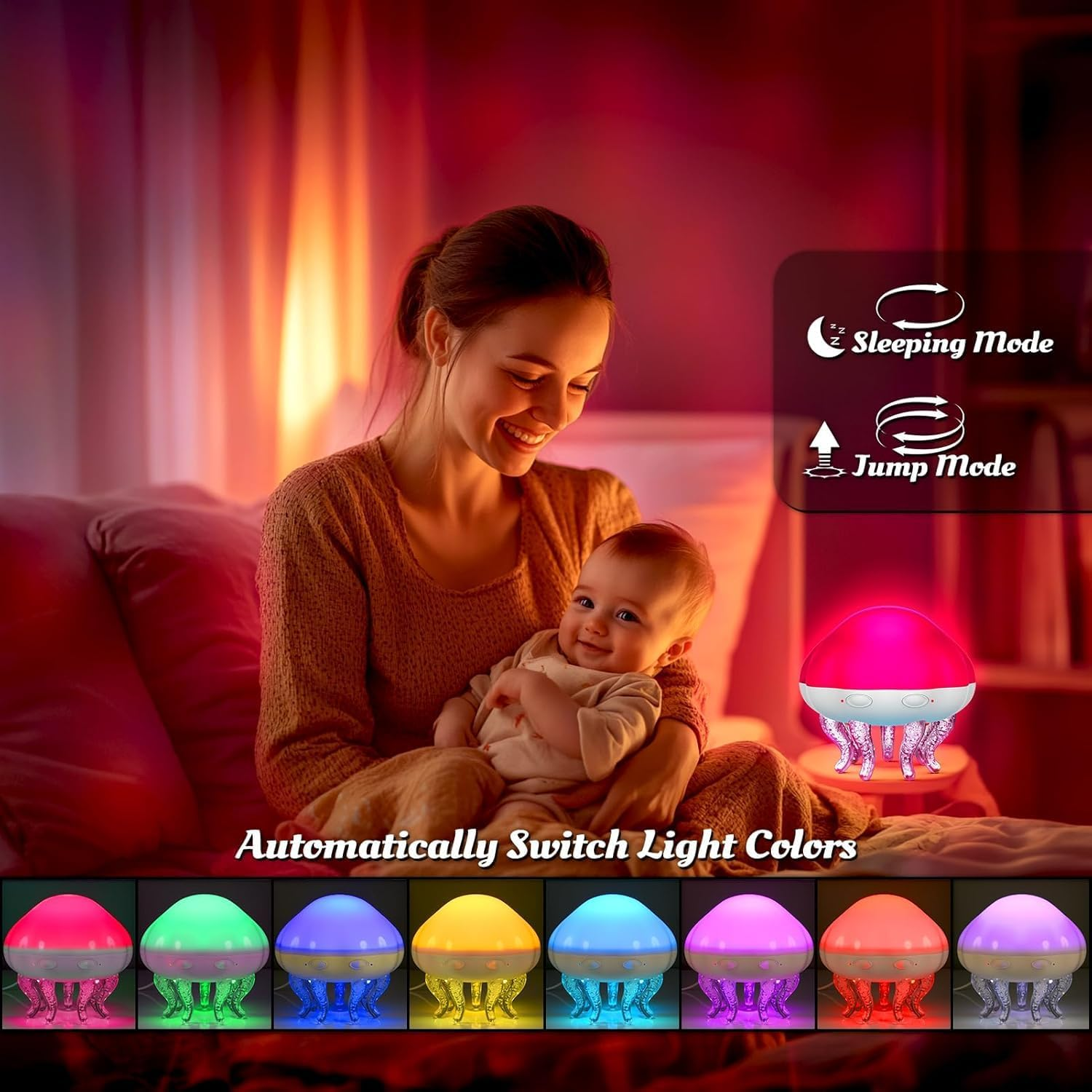 【2 In1】 Jellyfish Galaxy Light Projector for Bedroom Decor, Night Light for Kids Room Decor, Star Projector,Cute Lamp, Remote Control & Timer,Ceiling Night Light Projector for Birthday - Jellyfish image number 6