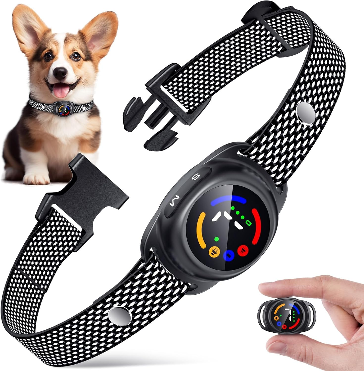 Dog Bark Collar for Small Dogs,No Shock Bark Collar with Beep & Vibration Only, IP67 Waterproof No Bark Collar Rechargeable with 7 Adjustable Sensitivity (Black) image number 3