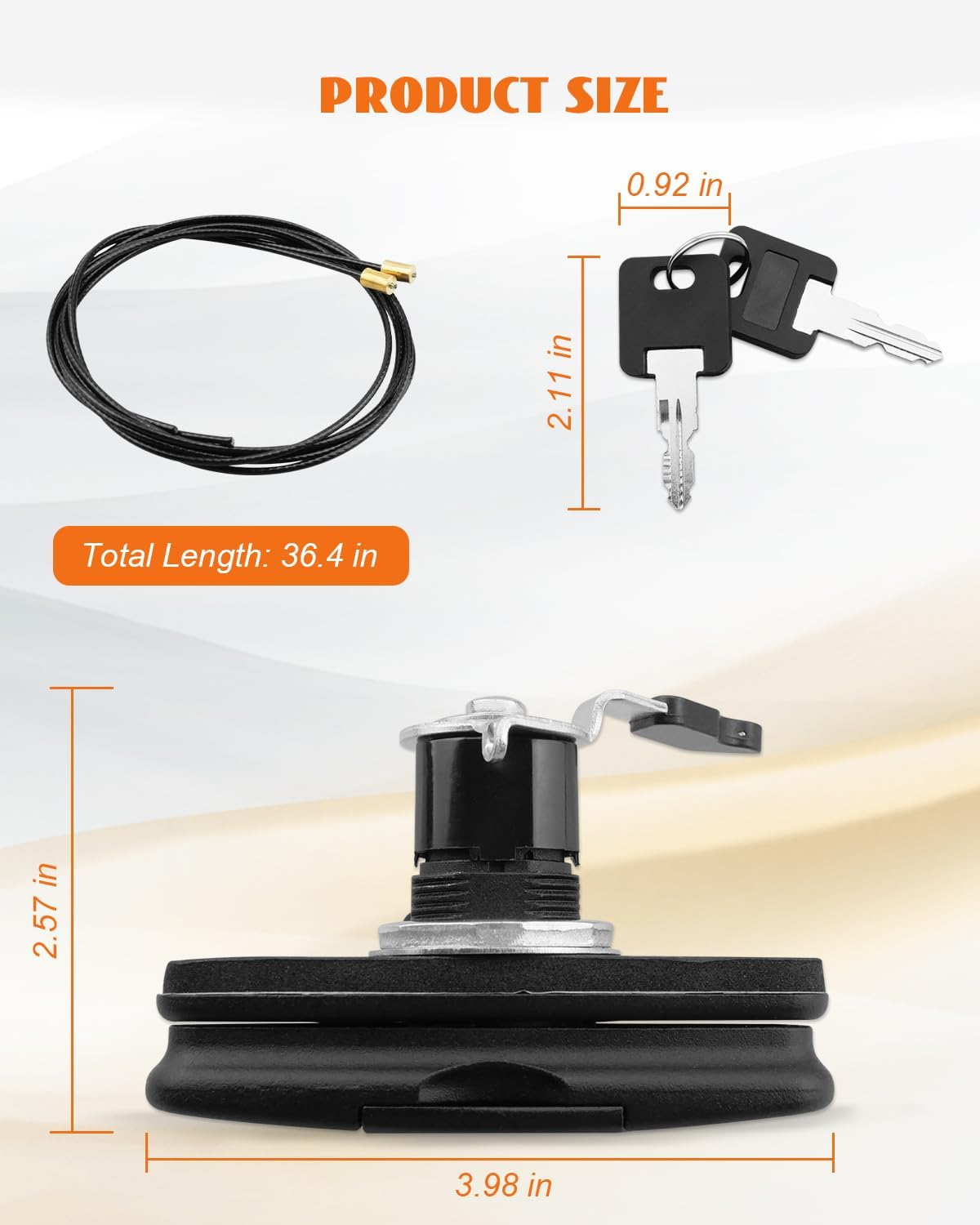 Twist Handle Kit 113436 Topper Tonneau T-Handle Fit for Leer 100XQ 100XL 100XR TSC700 Truck Cap, with Cable and 2 Keys image number 5