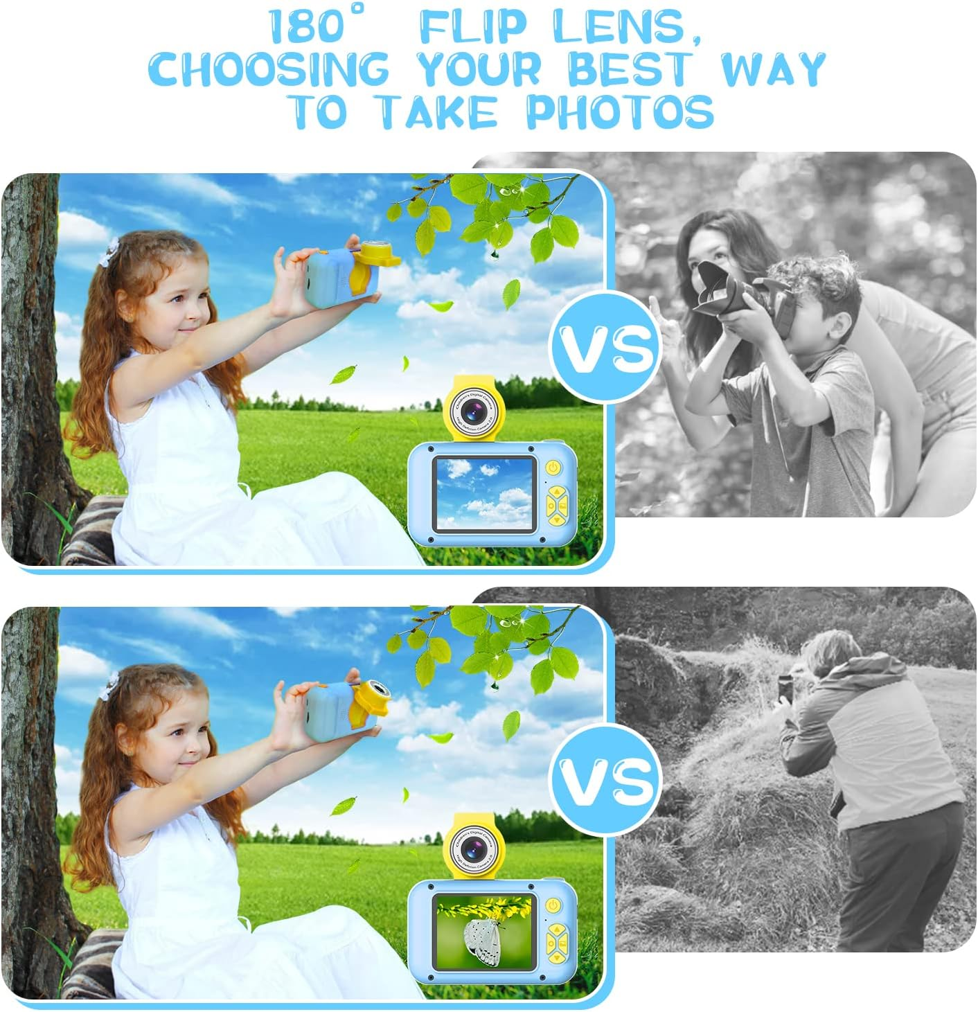 ARNSSIEN Kids Camera Toy for 3 4 5 6 7 8 9 10 11 12 Year Old Girls/Boys,Kids Digital Camera for Toddler with 180&deg;Flip Lens&2.4In IPS Screen,Birthday Festival Present Toy for Girls/Boys,32 GB Card,X101 image number 6