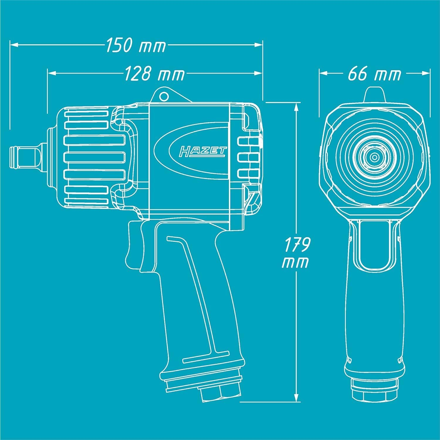 Hazet 9012TT Solid Twin Turbo Impact Wrench image number 6