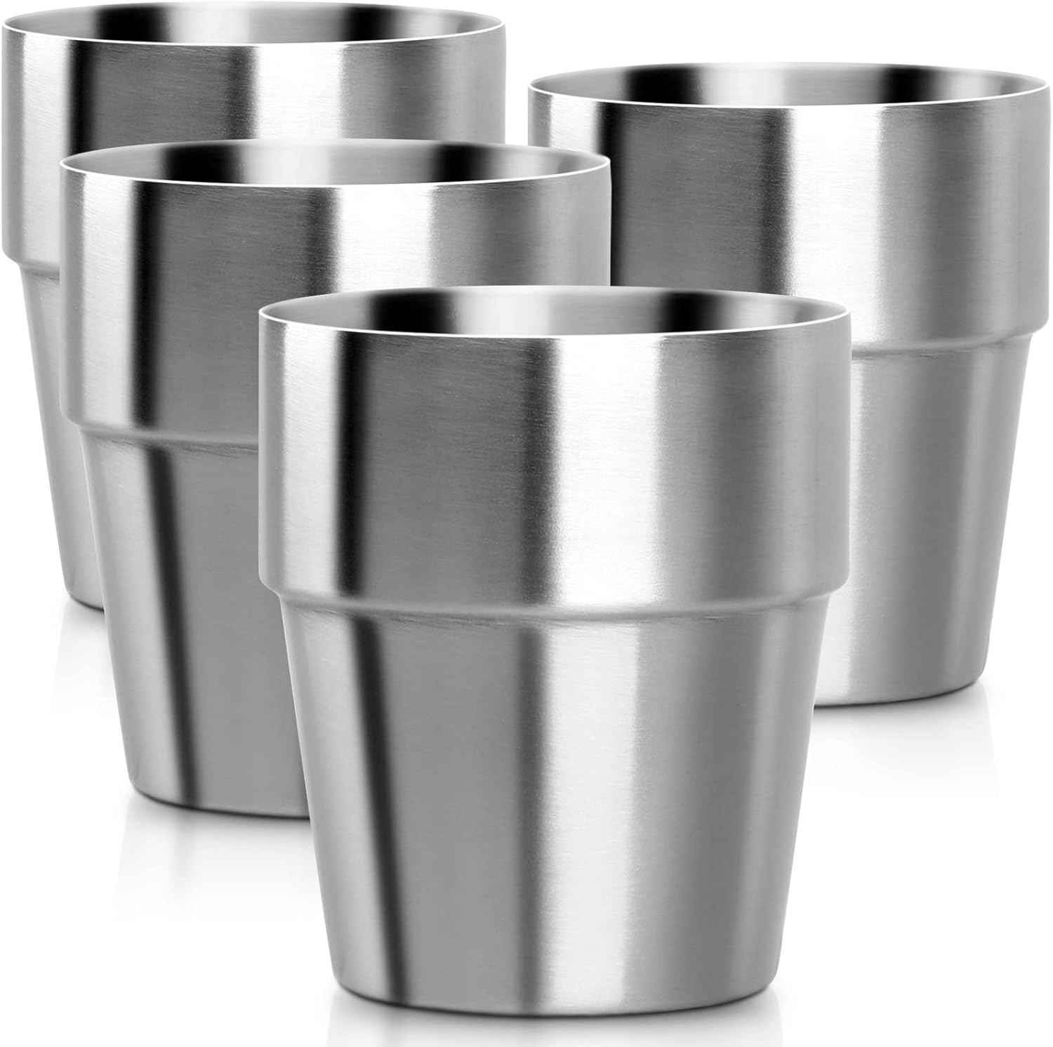 Beasea Stainless Steel Cups Set of 4, 10 Oz Double Wall Vacuum Insulated Drinking Cups Metal Drinking Glasses for Kids and Adults image number 5