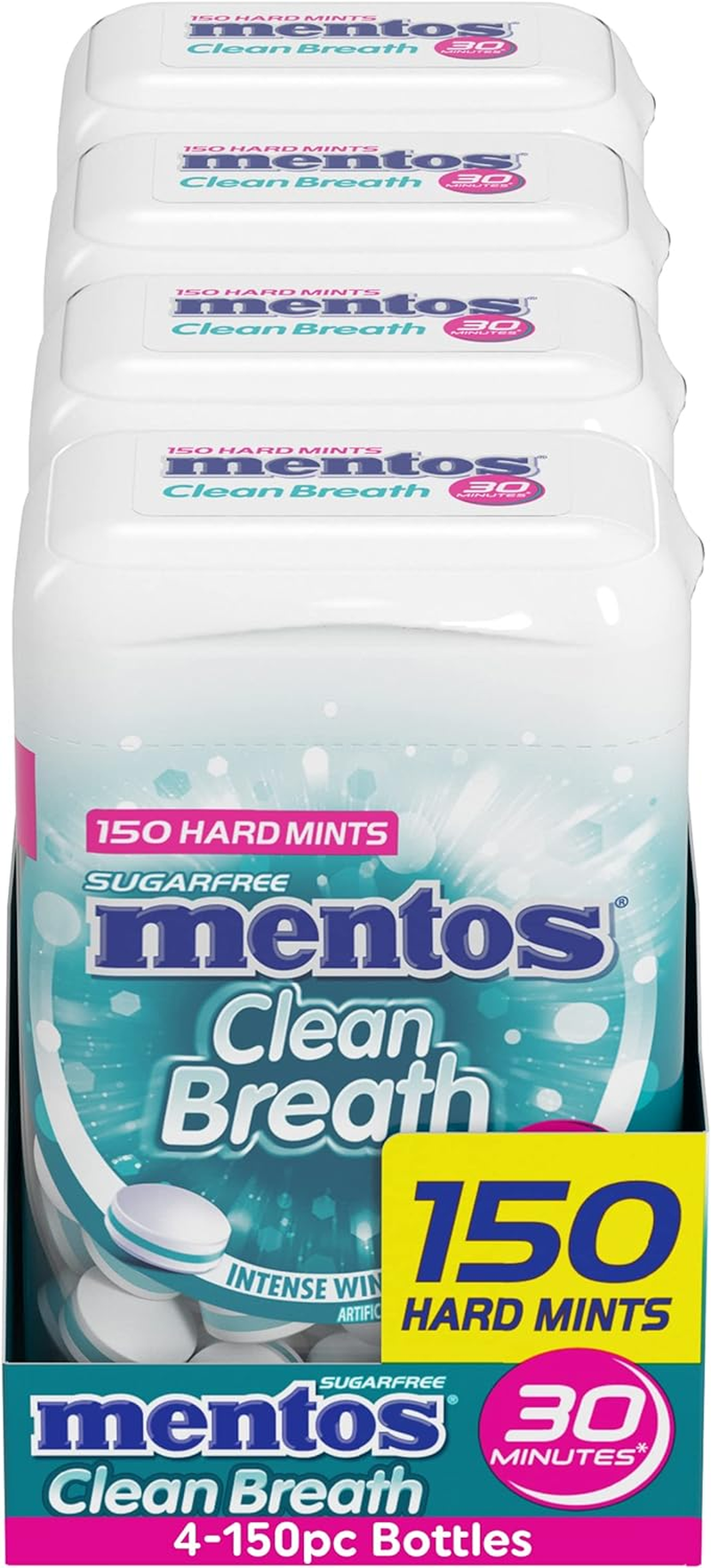 Mentos Clean Breath Hard Mints, Intense Wintergreen, 150 Pieces, 4 Count Pack image number 4