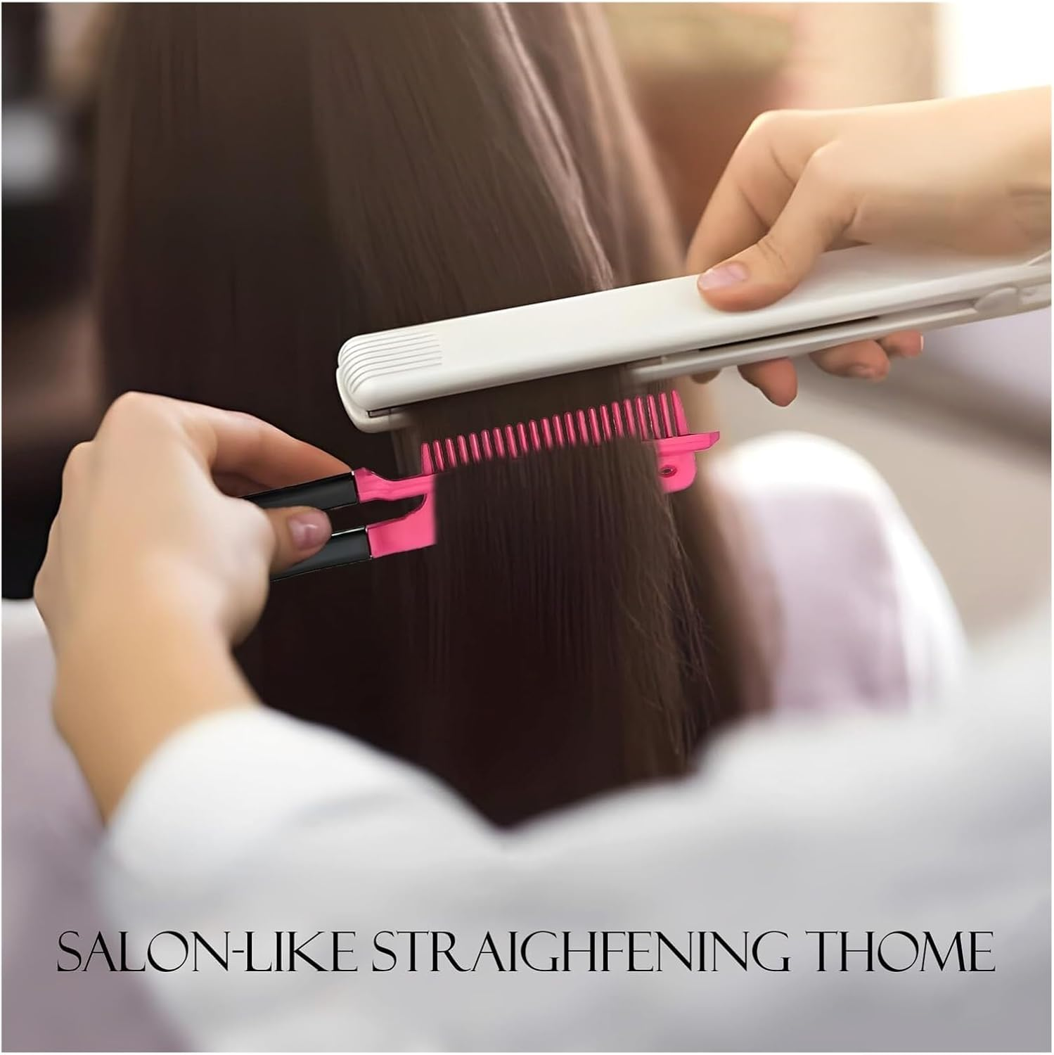 2 Pieces of Straightening Combs, Straightening Combs, Grip Firmly, Say Goodbye to Tangles, Comb Smoothly, Create Your Own Style.(Peach Red) image number 6