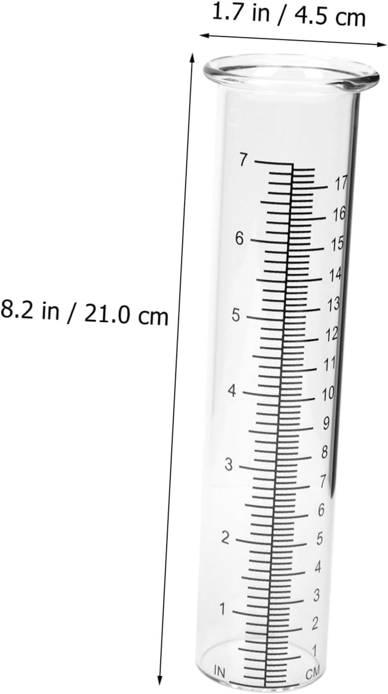 3Pcs Glass Rain Gauge Outdoor Measuring Cylinders with Clear Scale Practical Garden Water Measurement Tubes image number 5