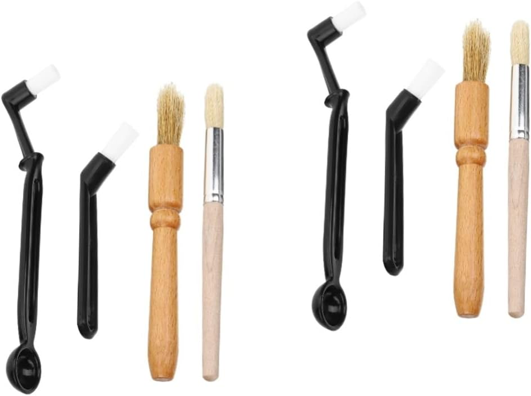 KICHOUSE 3 Sets Espresso Maker Brush Machine Cleaning Brush for Espresso Machine Long Handle for Tea Powder Sugar Baking Powder