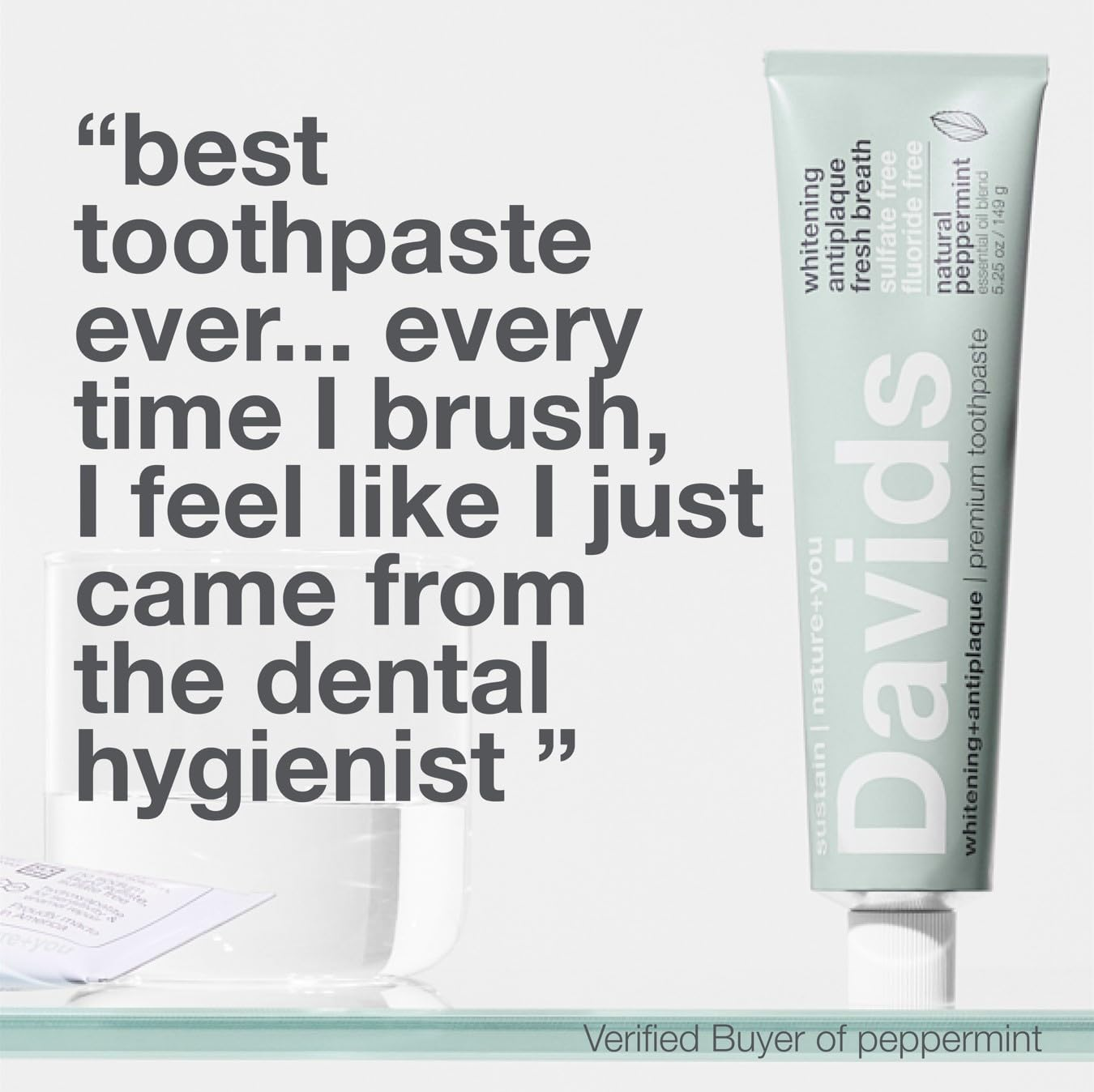 Davids Natural Toothpaste, Whitening, Antiplaque, Fluoride-Free, Sls-Free, Xylitol, Peppermint Oil, 5.25 Oz, Tube Roller Included by Davids Natural Toothpaste image number 3