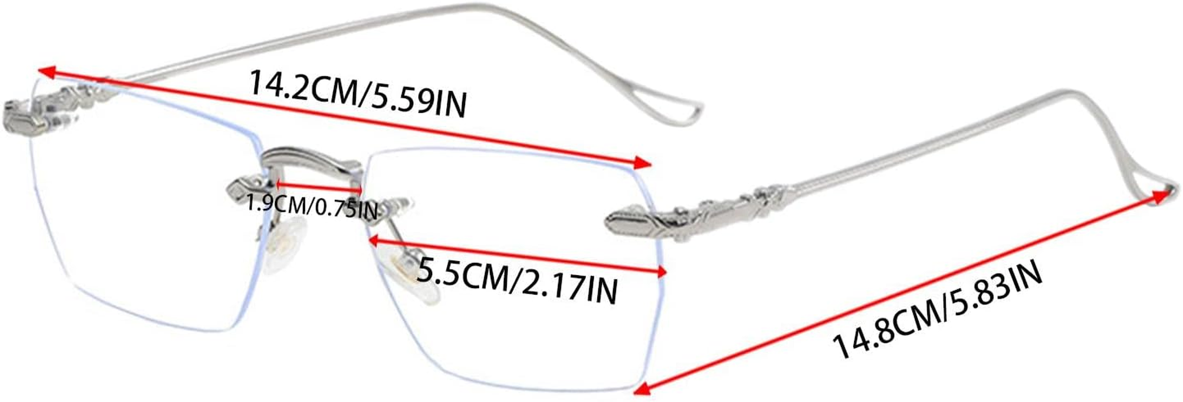 Frediuo Lightweight Eyeglasses Transparent Blue Light Men Glasses image number 2