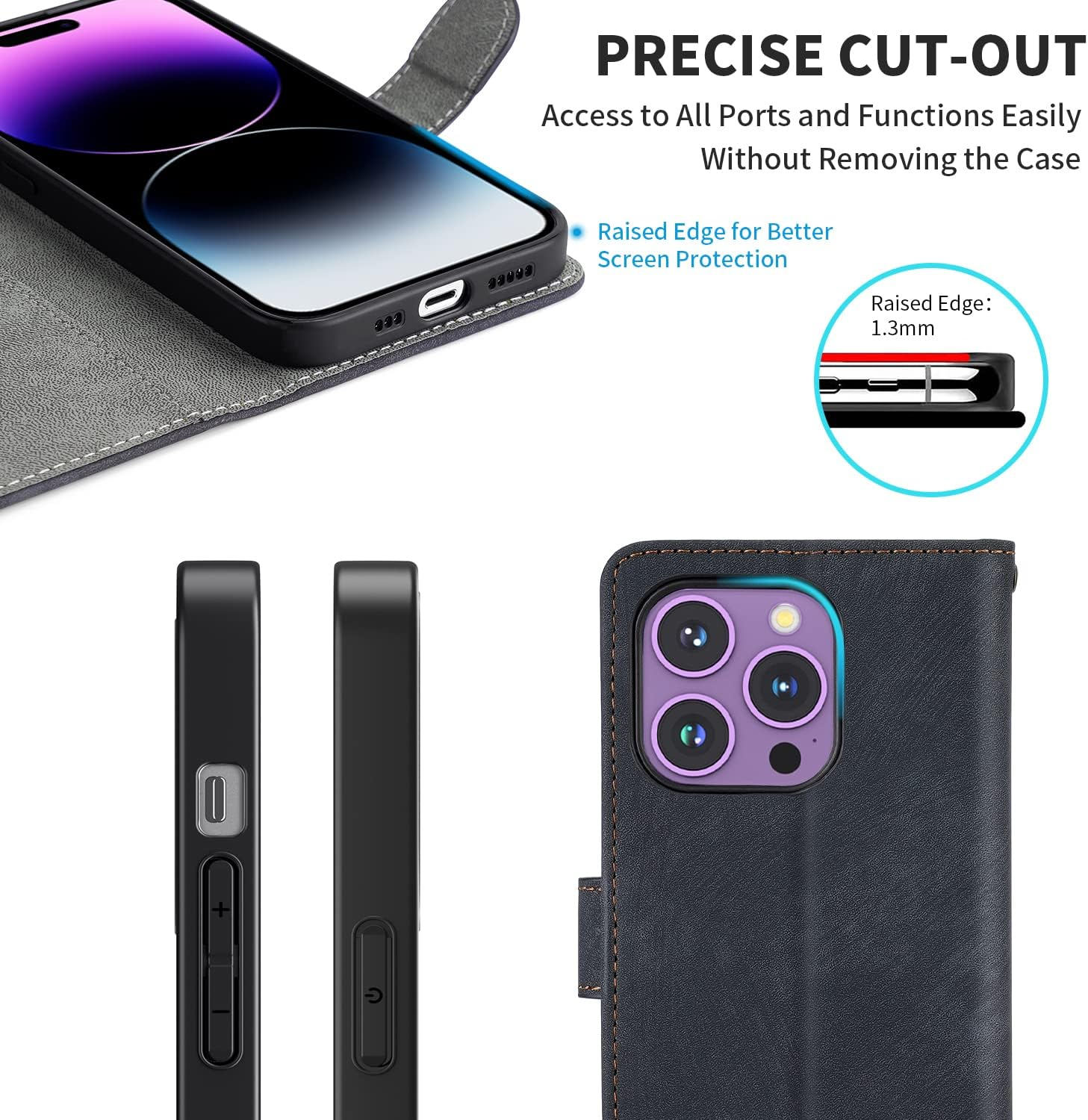 Ozimall Case for Optus X Pro 5G,Premium TPU Shockproof Wallet Cover with Multi-Functional Card Holder,Magnetic Buckle Impact-Resistence & Portable Slim Hand Strap (Black) - Brown image number 4