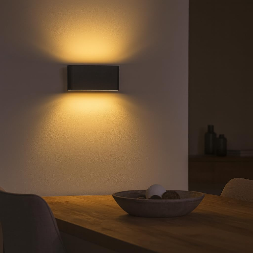 M Ledme LED Wall Light 10W Warm Light 3000K Waterproof IP54 Modern Design for Garden, Patio, Entryway and Patio image number 4