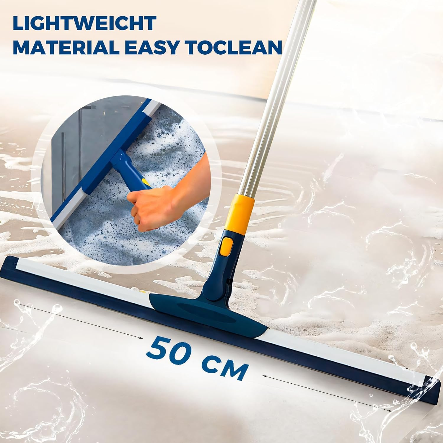 Woobroo Floor Squeegee and Floor Scrub Brush Set for Tiles, Cleaning Pet Hair, Sofa, Window, Carpet, Bathroom and Hard to Reach Corners image number 2