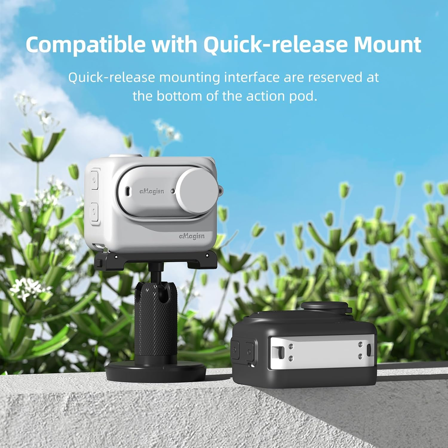 Fenmaru Protective Case for Insta360 GO 3, Insta 360 Go 3 Silicone Case Accessories - Grey image number 6