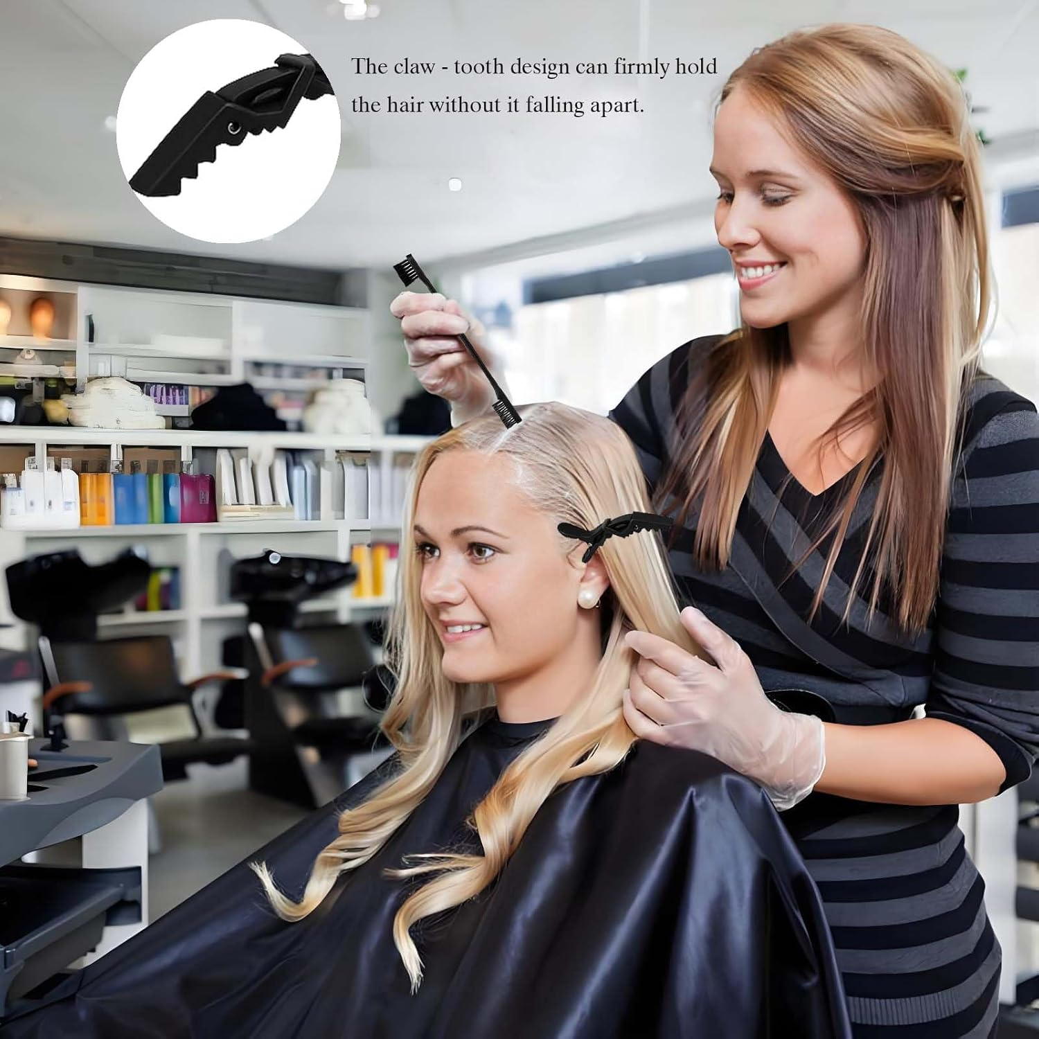 8PCS Hair Brush with Hair Spray Bottle, Hair Styling Comb, Detangle Brush for Natural, Afro British Type 3A-4C, Slick Brushs Set (Black) image number 2