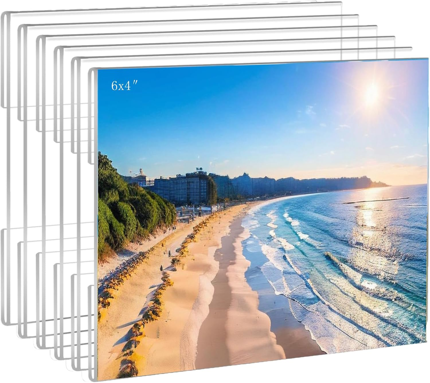 6X4 Inch Clear Acrylic Picture Frames, Set of 6 Acrylic Picture Frames, Wall Mount for Home, School and Office (Clear, 6X4&Prime;) image number 2