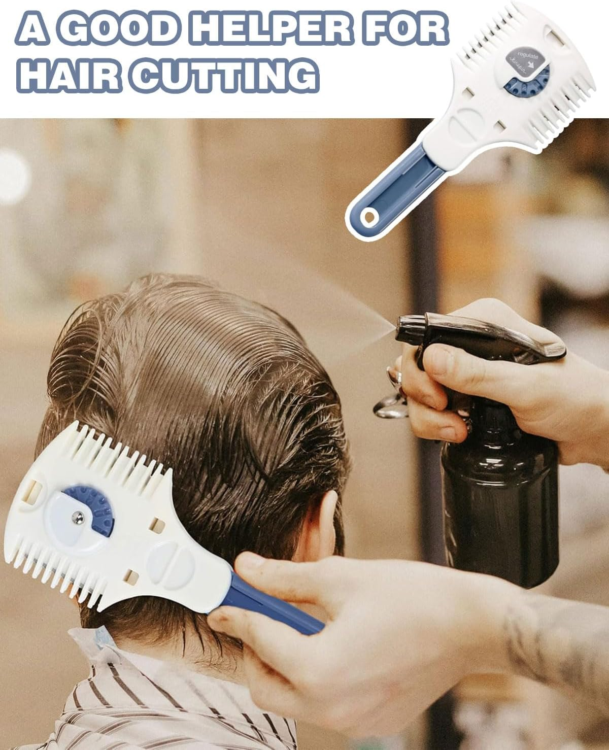 KEMUZ Hair Cutting Kits, Manual Hair Trimmer, Thinner Razor Comb, Double Razor Blades, Hair Comb Trimmer, Hair for Thick Haircuts and Styling