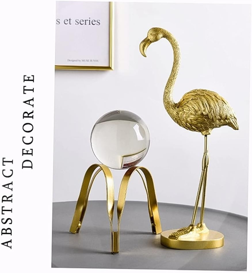 E-Isata Modern Abstract Art Crystal Ball with Gold Iron Stand Decorative Ornaments for Living Room Bedroom TV Cabinet Crafts Gifts Office Home Decor (Arch) image number 2