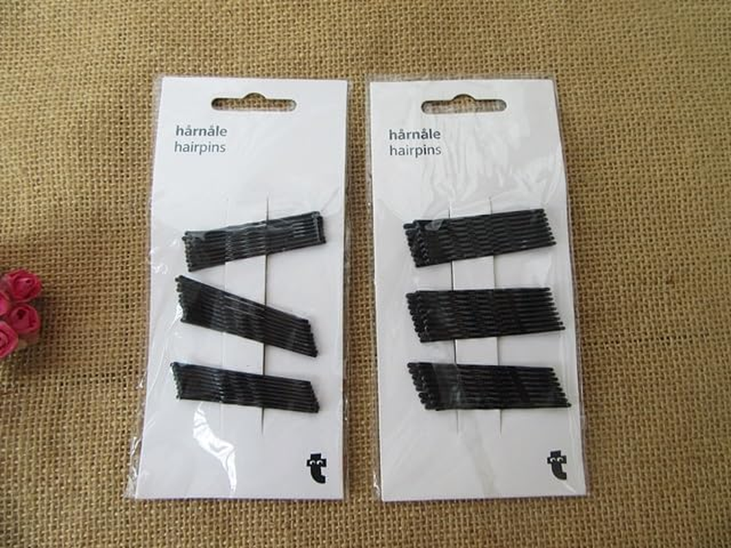 12Sheetx 25Pcs Black Bobby Pins Grips Hair Barrette Clip 50Mm image number 4