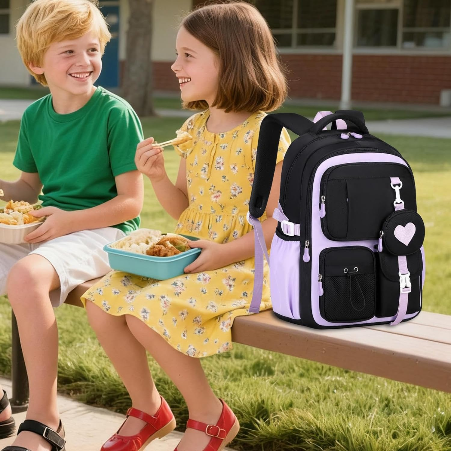 Kids Backpack | Water Resistant Backpack with Multiple Pockets,Teens Bookbag for Middle School - for Children Teenage Travel Airplane Elementary Middle image number 4