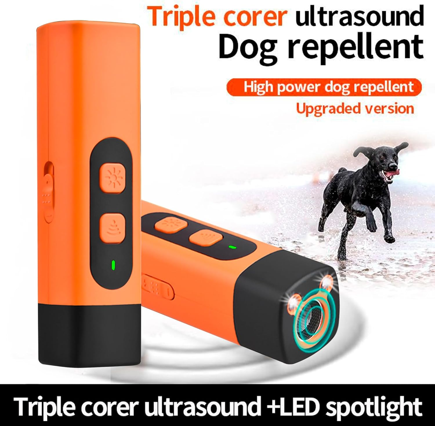 Emesak Barkshield Pro - Bark Shield Dog Bark Deterrent Devices, Double Lights Flashing / 25000-40000 3-Speed Frequency Conversion anti Barking Tool 100% Safe for All Dogs image number 1