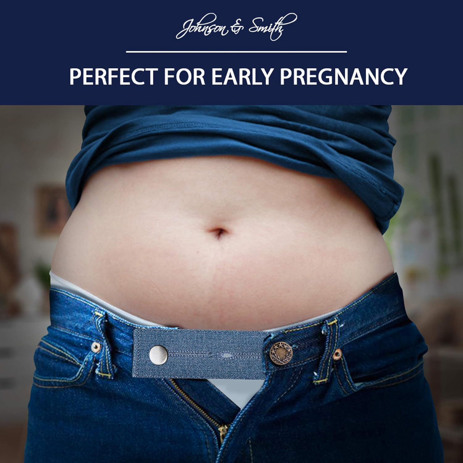 Johnson & Smith Waistband Extenders Button Extender for Pants | Pack of 3 with Different Shades | Polyester and Cotton Blended Material | Premium Metal Buttons | Button Extender for Jeans image number 5