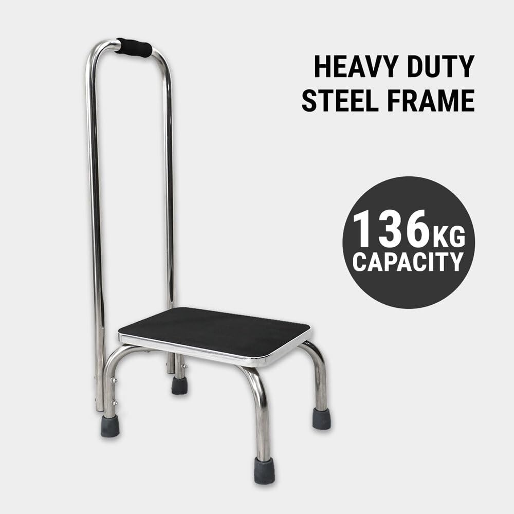 1 Step Stool W/Handle Shower Foot One Stand Ladder Elderly Bedside Kitchen Bath image number 5