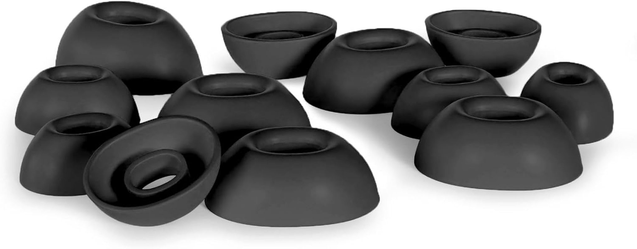 Okuli Set of 12 Silicone Earbuds Ear Tips for Bose Quietcomfort II & Ultra Earphones in Black - Black image number 5