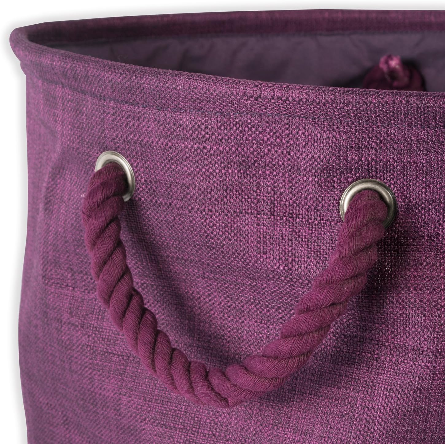 DII Polyester Variegated Storage Bin, Collapsible & Convenient Storage Solution for Office, Bedroom, Closet, Toys, & Laundry - Medium round Eggplant