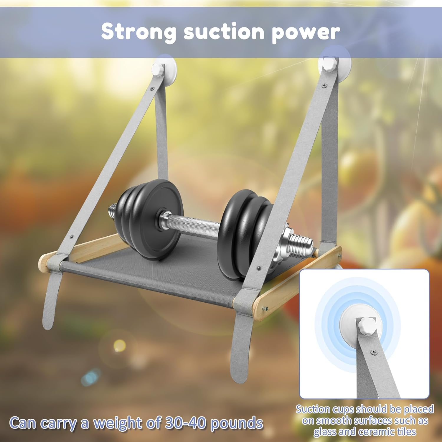 Cat Windows Perch, Robust Cat Windows Hammock with 4 Strong Suction Cups, Easy to Install Cat Windows Seat, Cat Window Bed, Safe Hanging Window Shelf Perch for Small Medium Indoor Cats image number 6