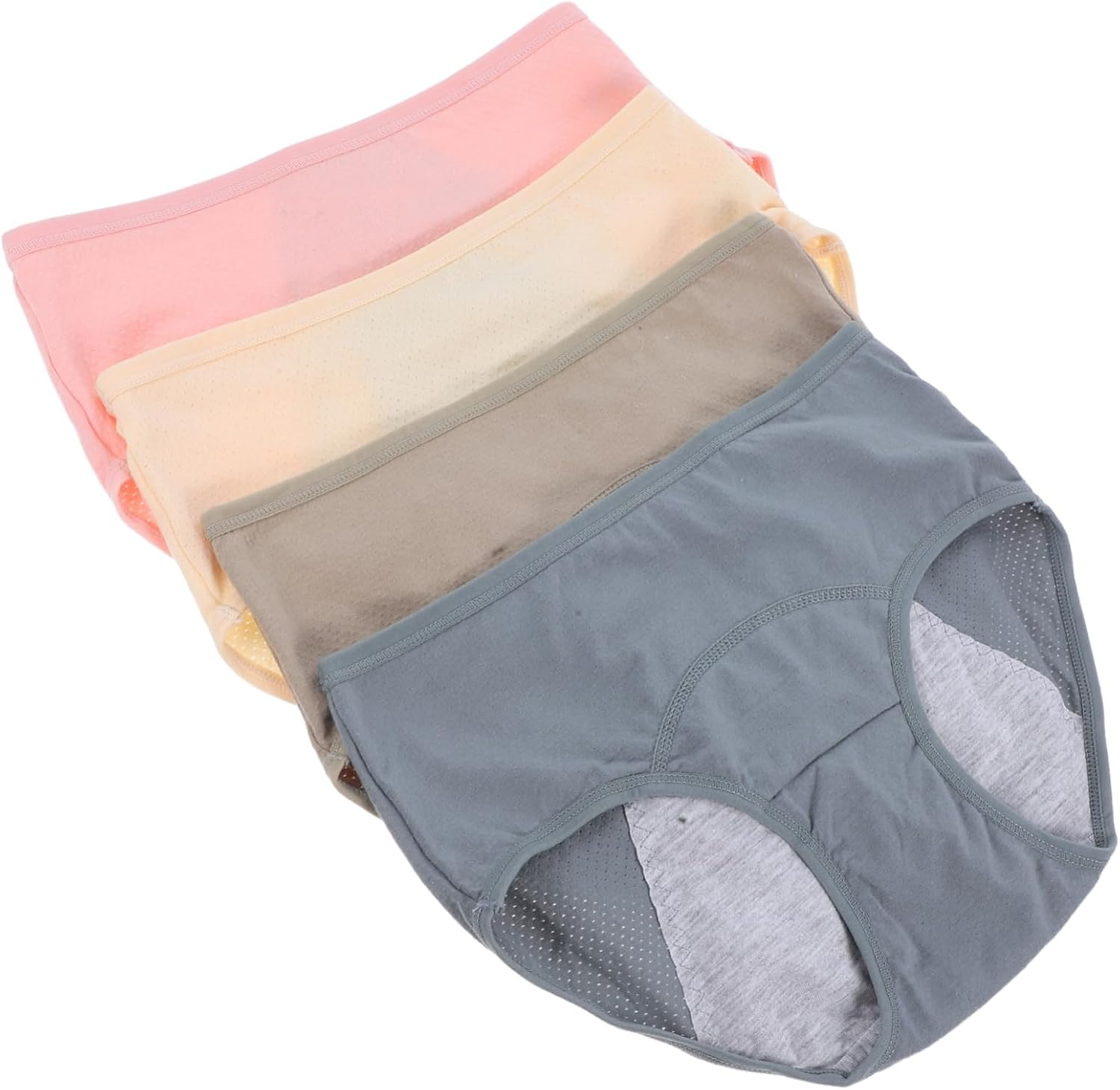 CLISPEED Leakproof Period Briefs for Women Washable Absorbent Underwear Midwaist Heavy Flow Protection Soft Cotton Material for Daily Use