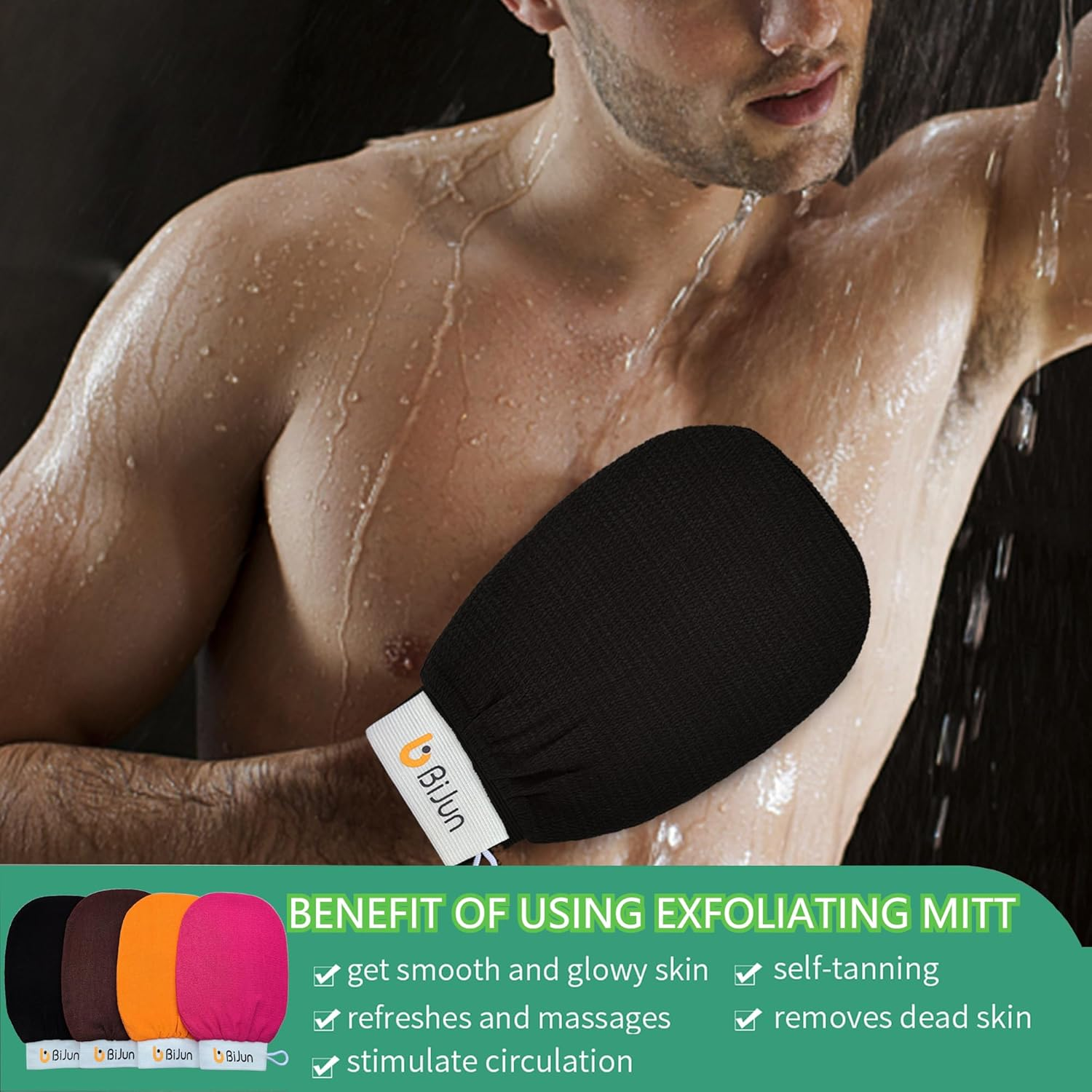 Hai+Exfoliating Moroccan Hammam Mitt Kessa Scrub Gloves,Remove Dead Skin Bath Body Scrub Mitt