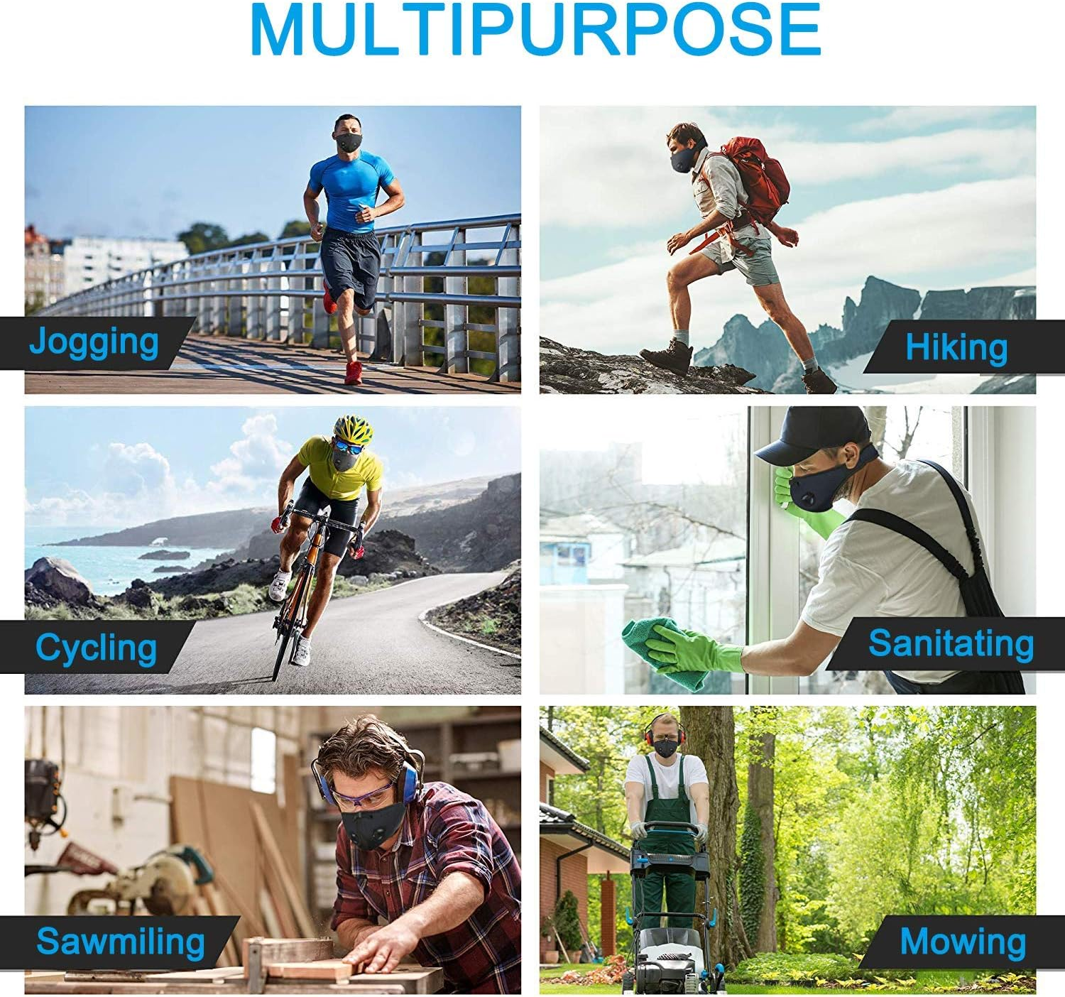 PISIQI Dust Mouth Face Cover Half Face Sports Face Protections anti Dust Face Mouth Riding Cover with Valve Reusable Breathing Lightweight Face Shield Outdoor Facial for Men and Women