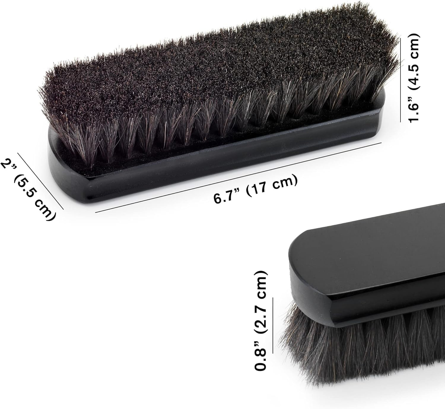 Premium Black Horse Hair Brush - Horse Hair Shoe Brushes for Polishing, Cleaning & Buffing Leather Shoes - Boot Brush with Soft Bristles, Comfy Grip - Shoe Polish Brush Made of Beech Wood image number 4