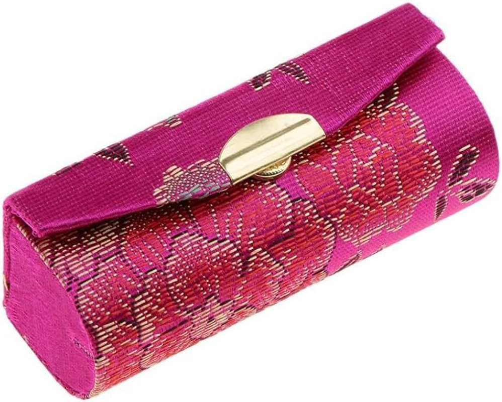 Portable Lipstick Case Chinese Style Floral Lip Balm Organiser with Makeup Mirror 5PCS Lipstick Case with Mirror Portable Lipstick Holders Mini Makeup Mirror Lip Balm Holder image number 6