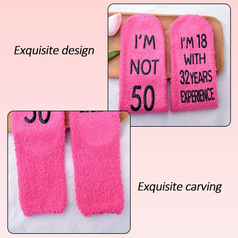 Funny 50Th 30Th 40Th Birthday Gifts Socks for Women Wife Friend 30 40 50 Year Old Gifts for Daughter Girlfriend Hot Pink Sock image number 2