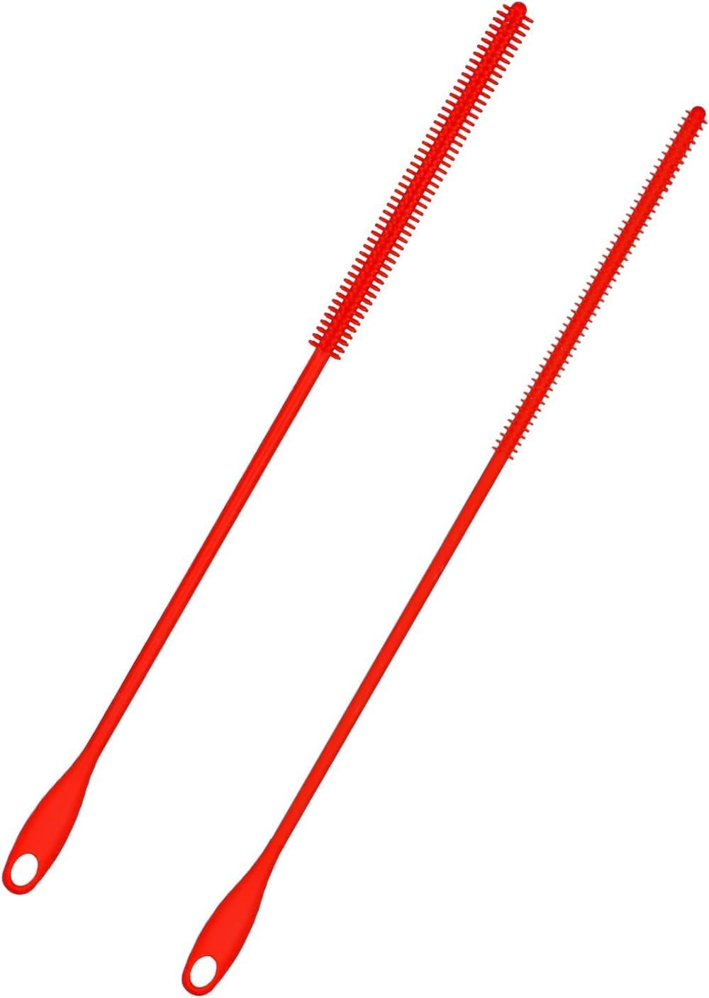 Silicone Straw Cleaner Brush Set 6Mm+8Mm, Soft Bristle, Bendable+Clean Reusable Straws/Travel Bottles+Home/Travelers+Crevice-Friendly, Durable+Straw Cleaner Brush Extra Long(Red) image number 4