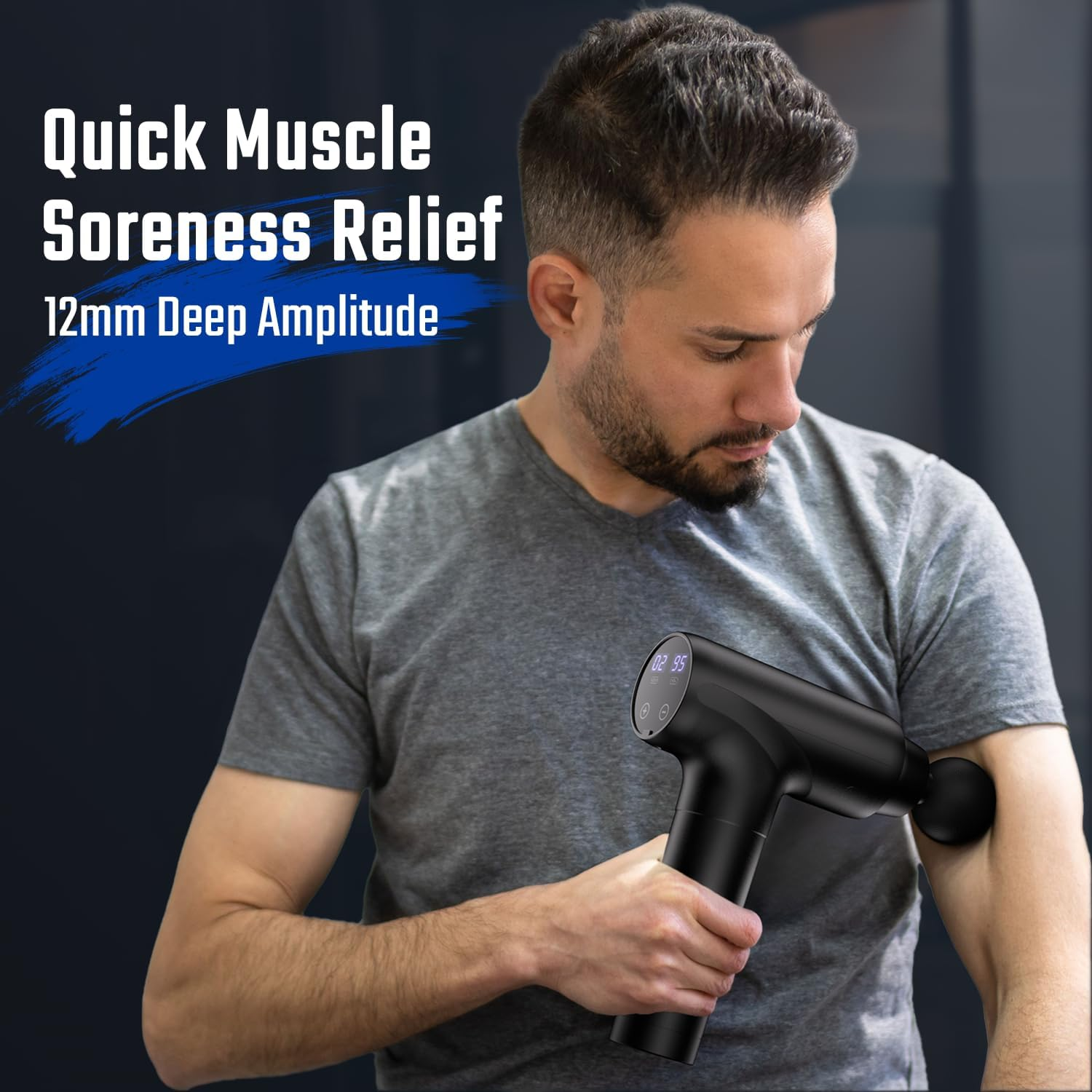 Massage Gun, Muscle Massage Gun Deep Tissue Back Massager for Pain Relief, 20 Speeds Handheld Electric Massager Tool with Silent Brushless Motor, Suitable for Gym Office Home Travel image number 6