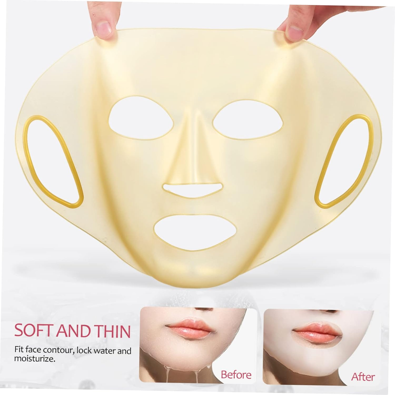 Beavorty 1Set Silicone Mask Cover Reusable Face Mask Covers Facial S Neck Sleep S Transparent Reusable Silicone Steam 3Pcs