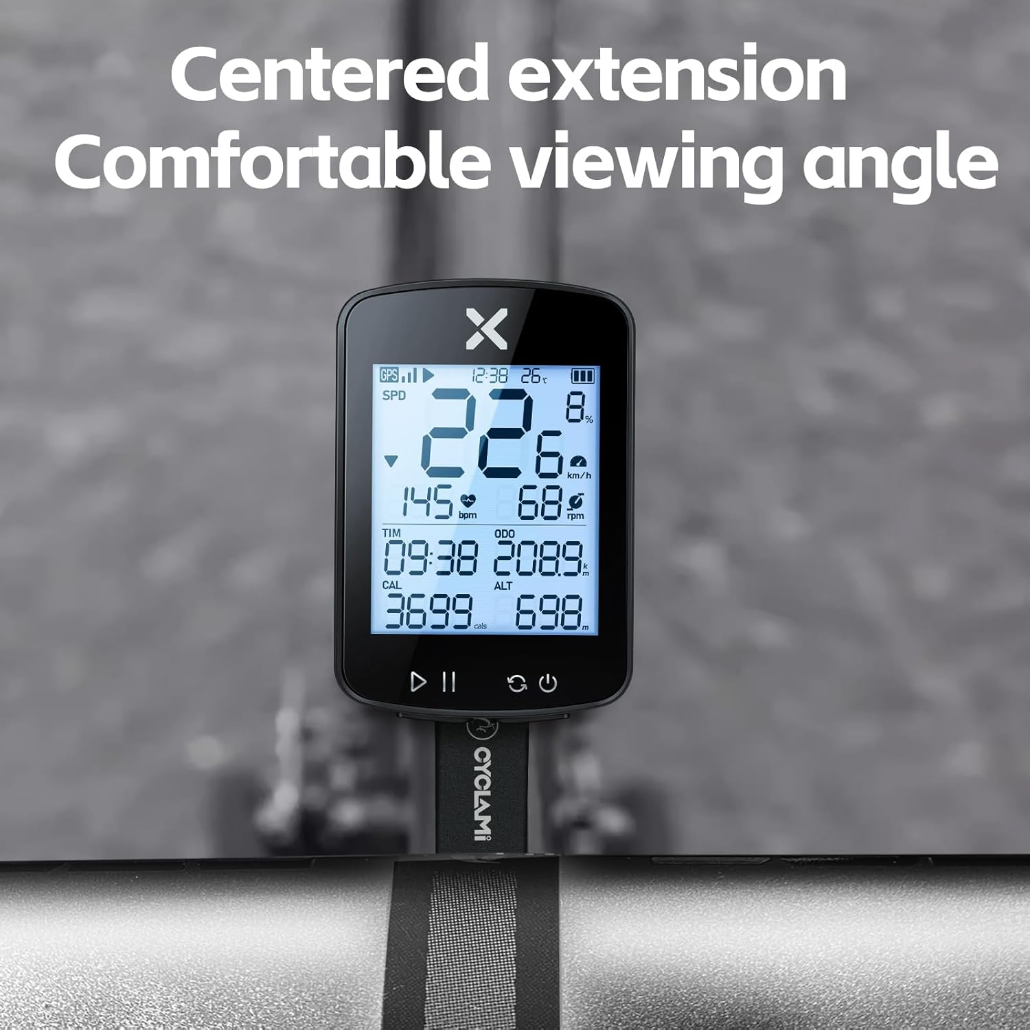 Adjustable Bike Mount with Strap, Compatible with Garmin Edge, Igpsport, XOSS, Coospo Magene, CYCPLUS GPS, Suitable for round Tube/Flat Handlebars (Cy11-180&deg;Adjustable) image number 3