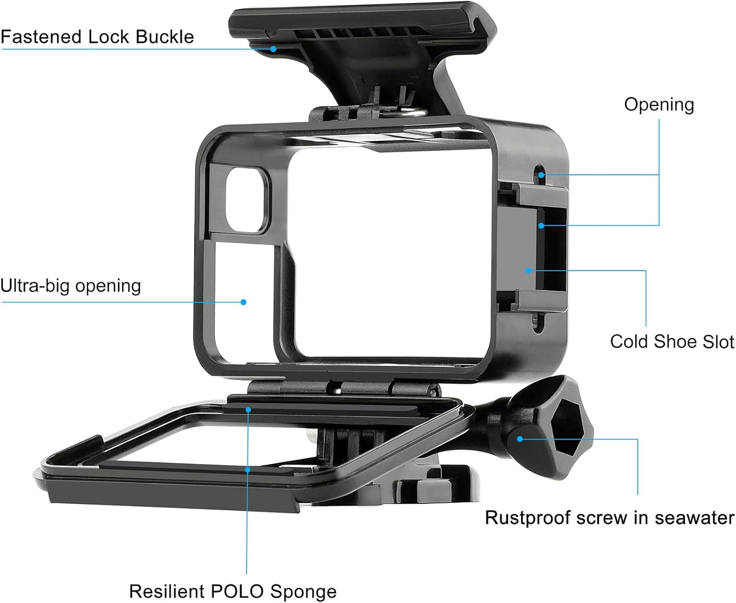 SOONSUN Frame Case and Screen Protector for DJI Osmo Action 1, Skeleton Protective Housing Frame Shell Cage Vlogging Photography for DJI Osmo Action image number 3