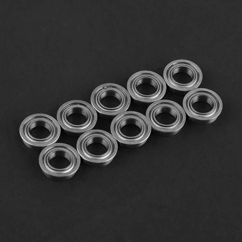 Flanged Ball Bearings,10Pcs MF106ZZ Stainless Steel Mini Metal Shielded Flanged Ball Bearings 6X10X3Mm,Low Friction, High Rigidity,High Rotation Speed image number 6