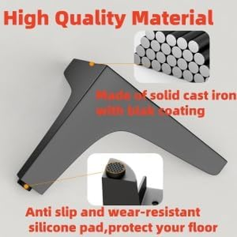 4Inch/10Cm Metal Cabinet Legs,Modern Style Furniture Replacement Legs for Sofa, Dresser & Cupboard with Screws,Rustproof,Easy Install,Black 4Pack image number 4
