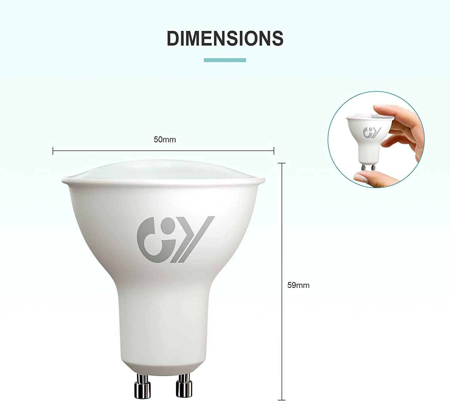 GY GU10 LED Bulb 4.9W 780Lm Warm White 3000K Energy Saving LED Bulb, Energy Efficiency Class B Replaces 80W, 110&deg;Beam Angle Non-Dimmable, 5 Pack image number 6