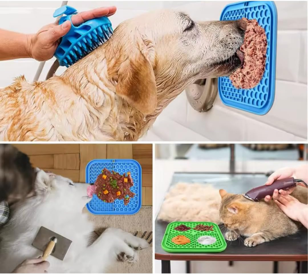 PARENCE. - Dog Cat Lick Mat - Anti-Stress Mat with Cupping Slow Dispenser for Treats and Wet Food, Silicone Food - Random Color image number 5