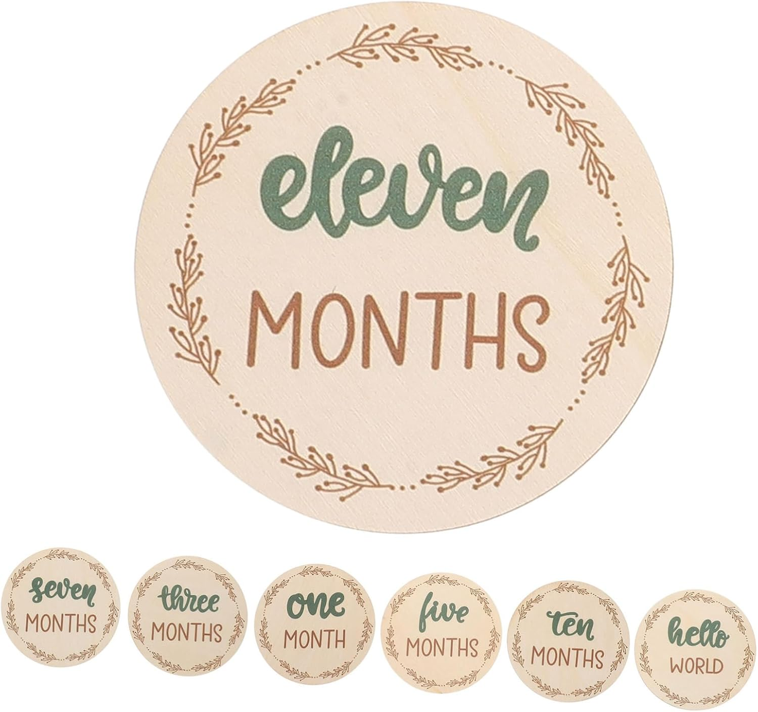 SEWOART Monthly Milestone Wooden Cards Photo Prop Newborn Months Signs Growth Milestone Blocks image number 5