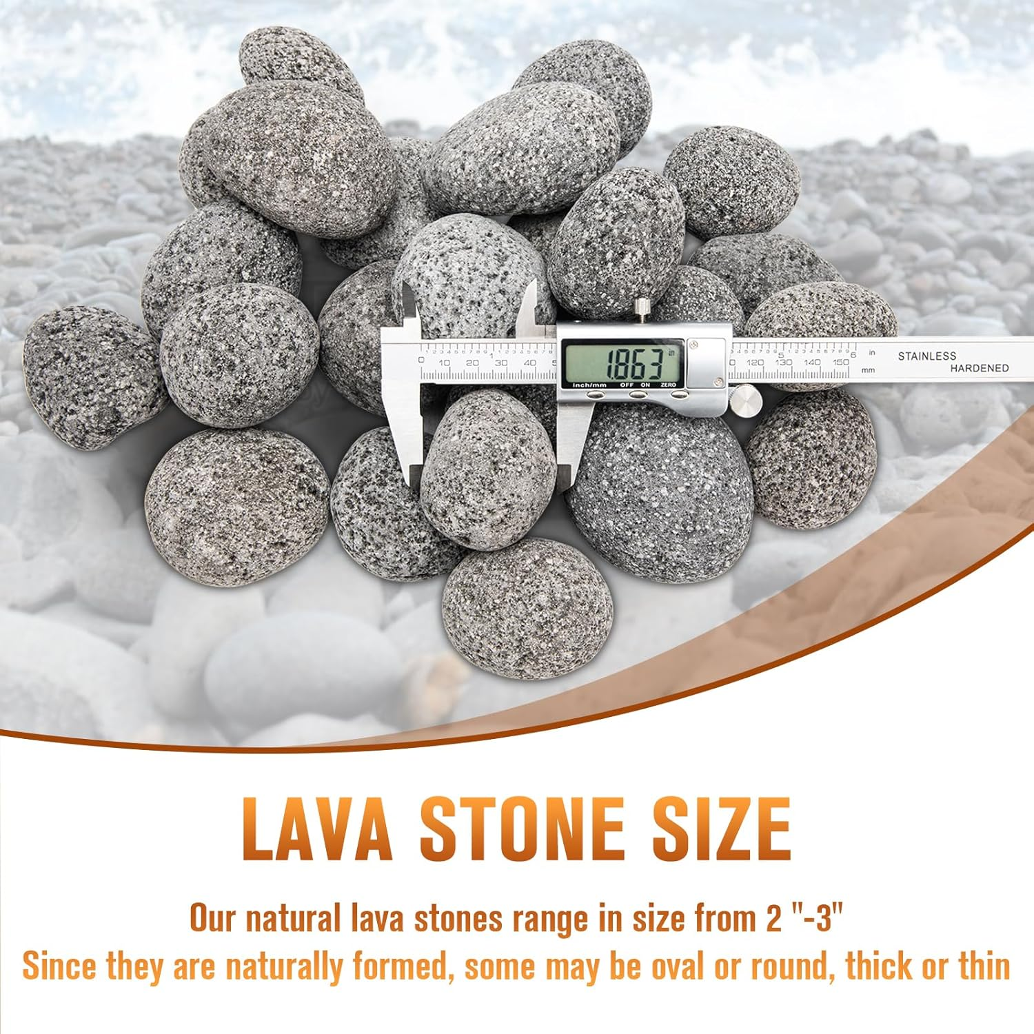 10-Pound Lava Rocks for Fire Pit,2"-3" Natural Lava Stones, Black Lava Rocks for Fire Pit and Fireplace